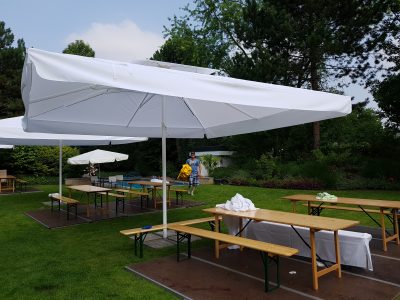 Sonnenschirm, Bierzeltgarnitur, Husse für Bierzeltgarnitur