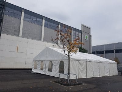 Baustellenzelt, Arbeitszelt, Montagezelt, Wetterschutzzelt, Zeltverleih, Industriezelt