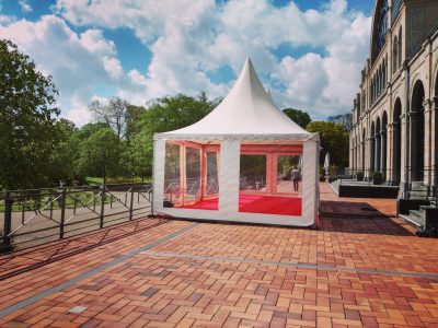 Pagode, Pagodenzelt, Panoramafenster, Teppichbosen für Pagode