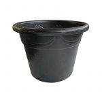 großer Blumentopf, Kunststoff, schwarz