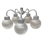 Hängelampe, 5 flammig, silber