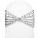 Stretchband fuer Stuhlhusse silber