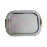 Buffetplatte mit Gold Griff 50 x 38 cm