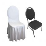 AB 10 STÜCK: Bankettstuhl mit Stretchhusse Saturn, schneeweiß