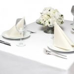 Tischdecken quadratisch, weiß, in verschiedenen Größen