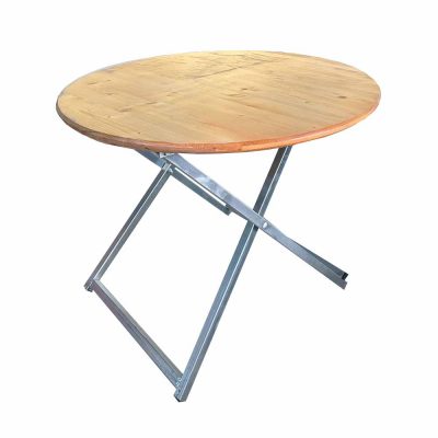 Tisch, Holz, klappbar, Scherenfuß Ø 100 cm, ca. 4 Pers.